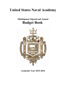 United States Naval Academy Budget Book  Midshipman Stipend and Annual