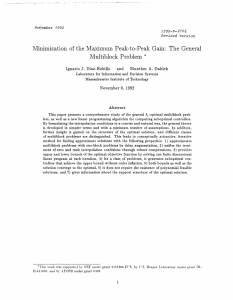 Minimization  of the  Maximum  Peak-to-Peak  Gain: ... Multiblock  Problem  * Ignacio  J.  Diaz-Bobillo and