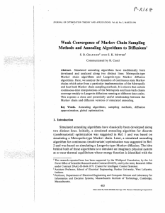 -Methods  and  Annealing  Algorithms  to ... Weak  Convergence  of  Markov  Chain Sampling