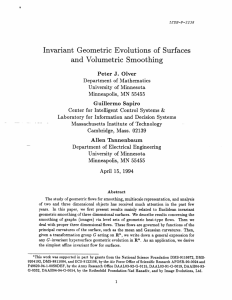 Invariant Geometric  Evolutions  of  Surfaces