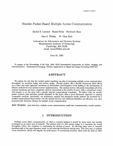 Wavelet-Packet-Based  Multiple  Access  Communication