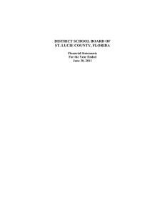 DISTRICT SCHOOL BOARD OF ST. LUCIE COUNTY, FLORIDA  Financial Statements