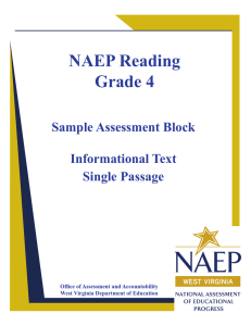 NAEP Reading Grade 4 Sample Assessment Block Informational Text