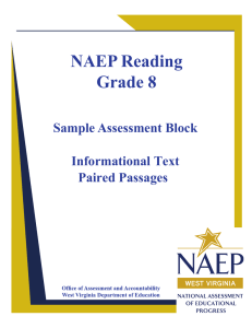 NAEP Reading Grade 8 Sample Assessment Block Informational Text