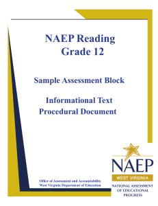 NAEP Reading Grade 12 Sample Assessment Block Informational Text