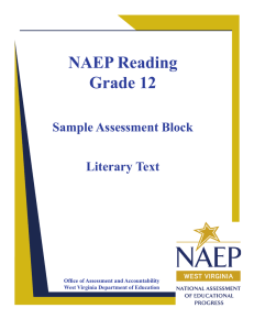 NAEP Reading Grade 12 Sample Assessment Block Literary Text