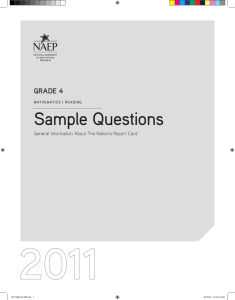 Sample Questions grade 4 General Information About The Nation’s Report Card