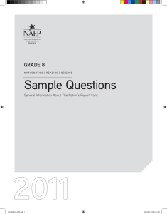 Sample Questions grade 8 General Information About The Nation’s Report Card