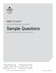 2011-2012 Sample Questions Ages 9, 13, and 17