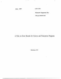 A Note  on  Error  Bounds  for ... June,  1997 Research  Supported  By: Bertsekas,  D.P.