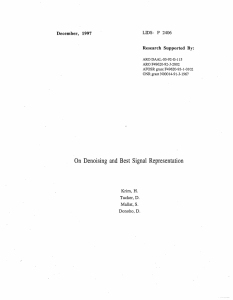 On  Denoising  and  Best  Signal ... December,  1997 Research  Supported  By: