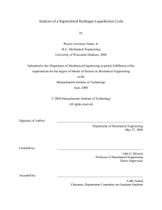 Analysis of a Supercritical Hydrogen Liquefaction Cycle