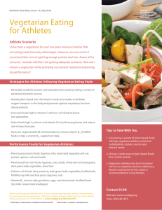 Vegetarian	Eating for	Athletes Athlete Scenario