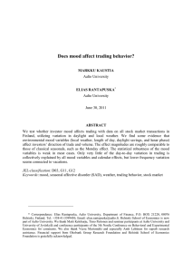 Does mood affect trading behavior?