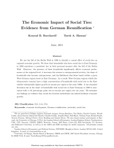 The Economic Impact of Social Ties: Evidence from German Reunification ∗