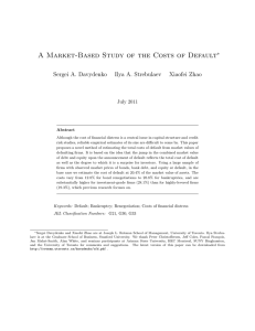 A Market-Based Study of the Costs of Default Sergei A. Davydenko