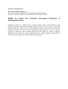 Behind the Scenes: The Corporate Governance Preferences of Institutional Investors