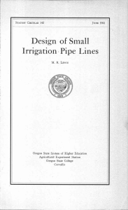 Irrigation Pipe Lines Design of Small