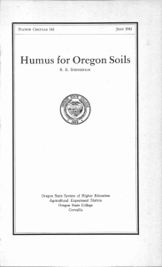 Humus for Oregon Soils Oregon State System of Higher Education
