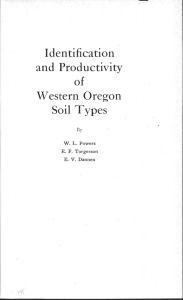 and Productivity Identification Western Oregon Soil Types
