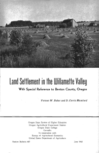 Land Settlefflent in the IJJillafflette Valley