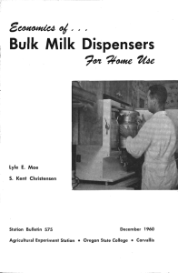Bulk Milk Dispensers ome 14e Lyle E. Moe