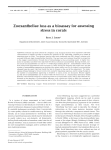 Zooxanthellae loss as a bioassay for assessing stress in corals Ross