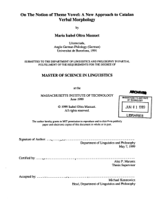 Verbal  Morphology Maria Isabel Oltra Massuet