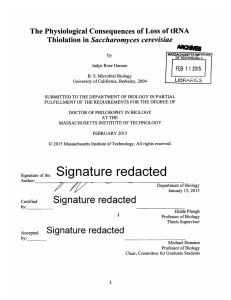 Signature  redacted Saccharomyces  cerevisiae