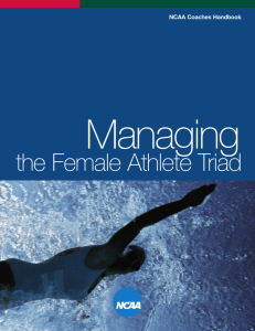 Managing the Female Athlete Triad NCAA Coaches Handbook