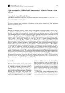 Little heterosis for yield and yield components in hybrids of... inbreds Christopher S. Cramer &amp; Todd C. Wehner