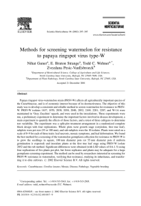 Methods for screening watermelon for resistance to papaya ringspot virus type-W