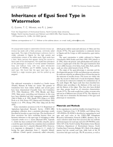 Inheritance of Egusi Seed Type in Watermelon G. G , T. C. W