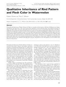 Qualitative Inheritance of Rind Pattern and Flesh Color in Watermelon G T