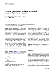 Molecular mapping and candidate gene analysis H. W. Lu H. Miao