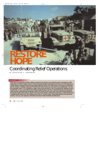 RESTORE HOPE Coordinating Relief Operations By