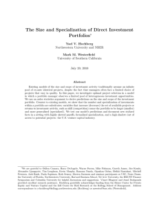 The Size and Specialization of Direct Investment Portfolios