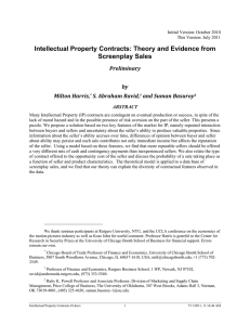 Intellectual Property Contracts: Theory and Evidence from Screenplay Sales Preliminary