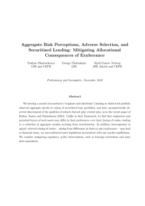 Aggregate Risk Perceptions, Adverse Selection, and Securitized Lending: Mitigating Allocational