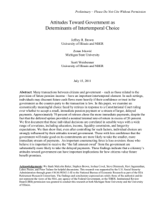 Attitudes Toward Government as Determinants of Intertemporal Choice