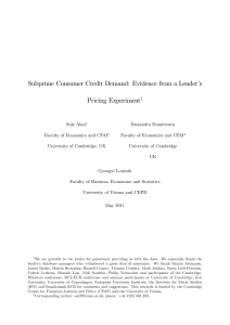 Subprime Consumer Credit Demand: Evidence from a Lender’s Pricing Experiment