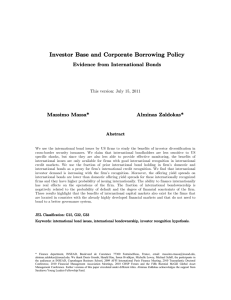 Investor Base and Corporate Borrowing Policy