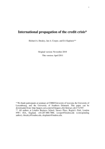 International propagation of the credit crisis*