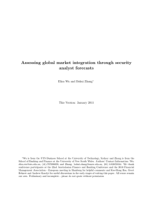 Assessing global market integration through security analyst forecasts This Version: January 2011