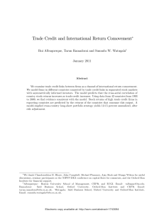 Trade Credit and International Return Comovement January 2011