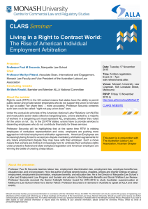 Seminar CLARS Living in a Right to Contract World:
