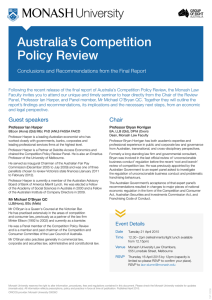 Australia’s Competition  Policy Review Conclusions and Recommendations from the Final Report