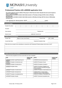 Professional Practice (JD) LAW5050 application form