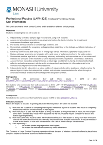 Professional Practice (LAW4328)  Unit Information