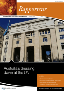 Rapporteur Australia’s dressing down at the UN Inside